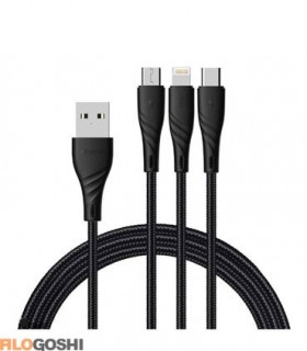 کابل تبدیل USB به USB-C/microUSB/لایتنینگ مک دودو مدل CA-6450 طول 1.2 مترابزار ارتباط